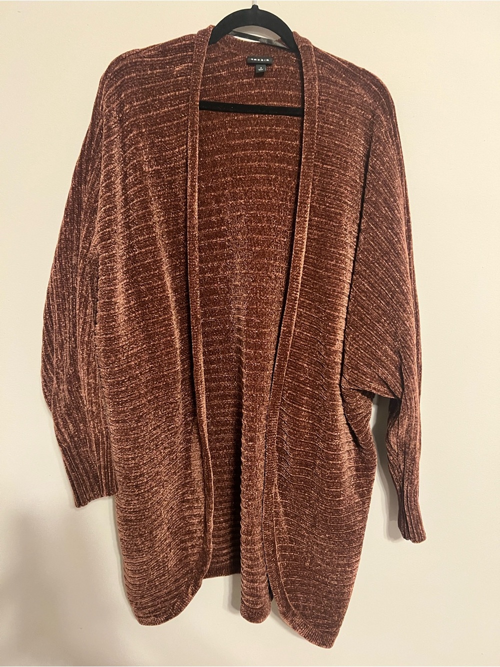 torrid Brown Ribbed Chenille Cocoon Open-Front Cardigan |Women’s 4X